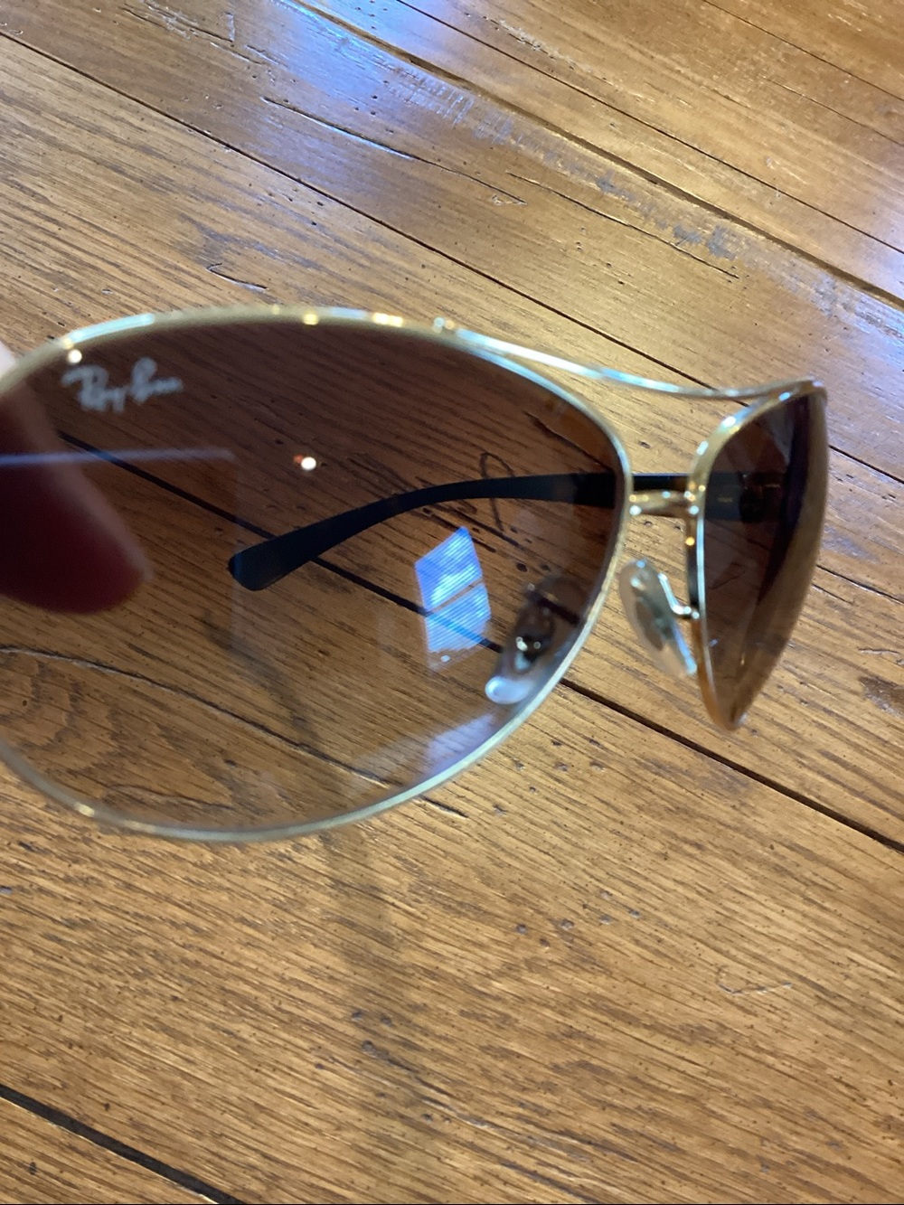 Ray-Ban Arista Gold Frame Brown Gradient Aviator Sunglasses - Ray-Ban RB3386 - Picture 14 of 16
